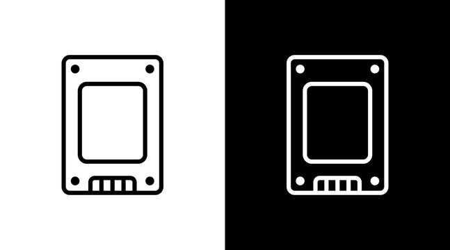 Ssd Drive  White Icon Set Design