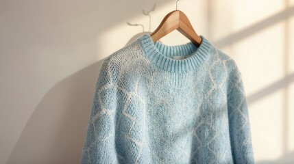 Blue sweater with a pattern