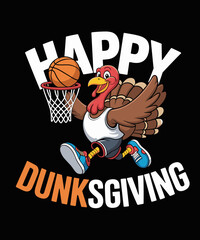 Dunksgiving Turkey Basketball Player Funny Thanksgiving Day