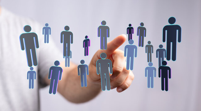 Abstract image representing communication, community, and the digital network in a business environment. Connec - Powered by Adobe