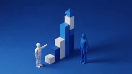 Fototapeta premium Business team aims for growth with modern strategy concept