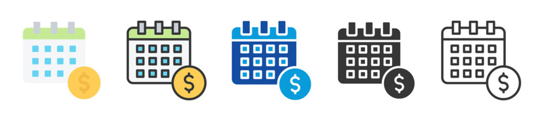 annual limit icon set multi style various collection