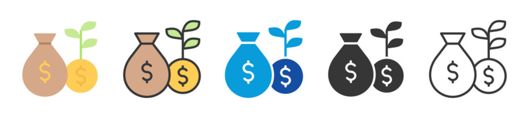 investment icon set multi style various collection