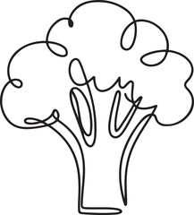Broccoli icon one line continuous drawing vector. One line Broccoli icon. one line Icon drawing