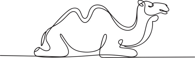 Eid ul adha concept camel Continuous one line art. one line Icon drawing