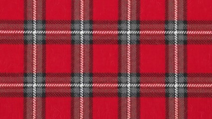 Classic vibrant red tartan pattern brings festive warmth and holiday cheer
