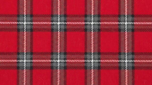 Classic vibrant red tartan pattern brings festive warmth and holiday cheer