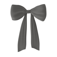 Elegant gray bow isolated on white background, perfect for design elements