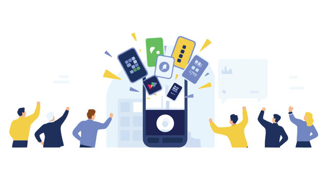 Vibrant digital product launch celebration banner with colorful abstract elements and bold typography