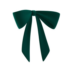 Elegant green bow isolated on white background, perfect for holiday designs