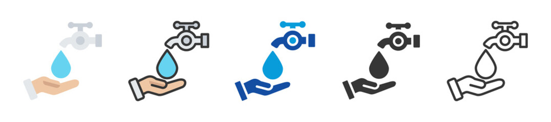 water frame icon set multi style various collection