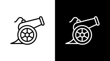 Cannon  White Icon Set Design © Xinjue
