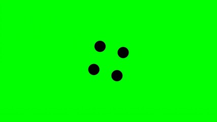 Dots converging and rotating loading icon animation on green screen - Powered by Adobe
