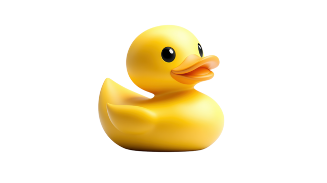 Yellow Duck on Transparent Background
