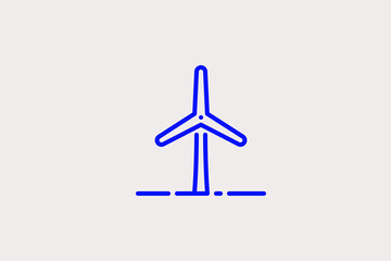 electric windmill illustration in line style design. Vector illustration.