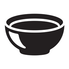 Black and white bowl icon simple glyph vector illustration isolated on white background for food and beverage designs