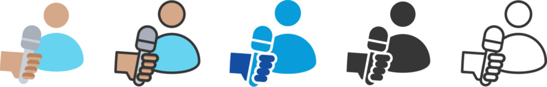 interviewee icon set multi style various collection