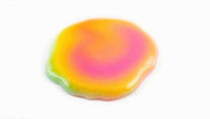 Vibrant colorful slime blob on white background, fun and playful texture