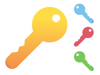 Colorful Key Symbol or Icon Set