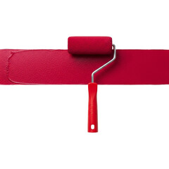 Bold Red Paint Roller Strokes across Deep Black canvas Renovating Your Space with Style and on transparent background