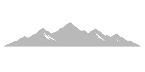 Naklejka premium Vector illustration of a snowy mountain range landscape at sunset