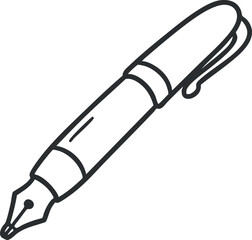Fototapeta premium Outline vector illustration of a pen, suitable for stationery design, branding, and educational materials