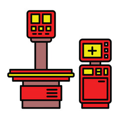 Modern Medical Imaging Machine Vector &ndash; Colorful Diagnostic Scanner Illustration