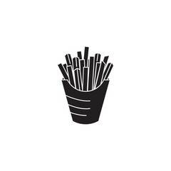French fries in package icon vector illustration