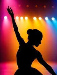 A silhouette of a classical dancer in a dancing pose