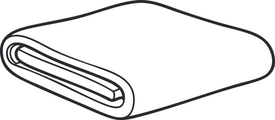 Outline vector illustration of a folded blanket, perfect for home decor and interior design projects