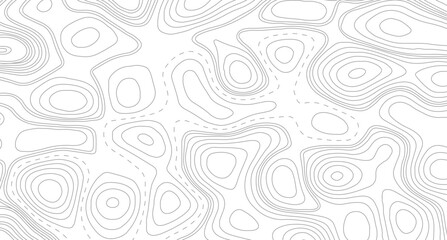 Geography landscape Topo contour map on white background, Topographic contour lines. Seamless pattern with lines Topographic map. Geographic mountain relief diagram line wave carve pattern. 