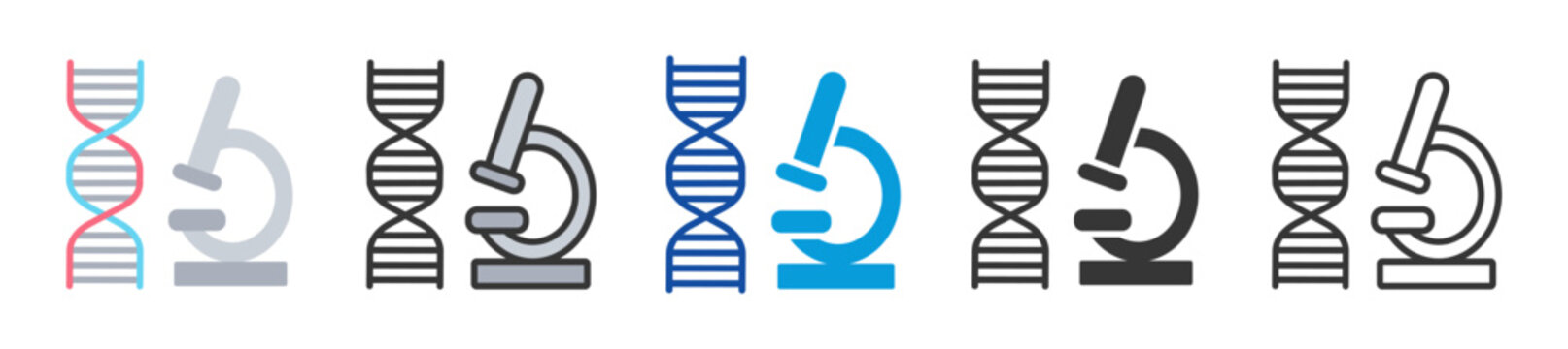 genome sequencing icon set multi style various collection