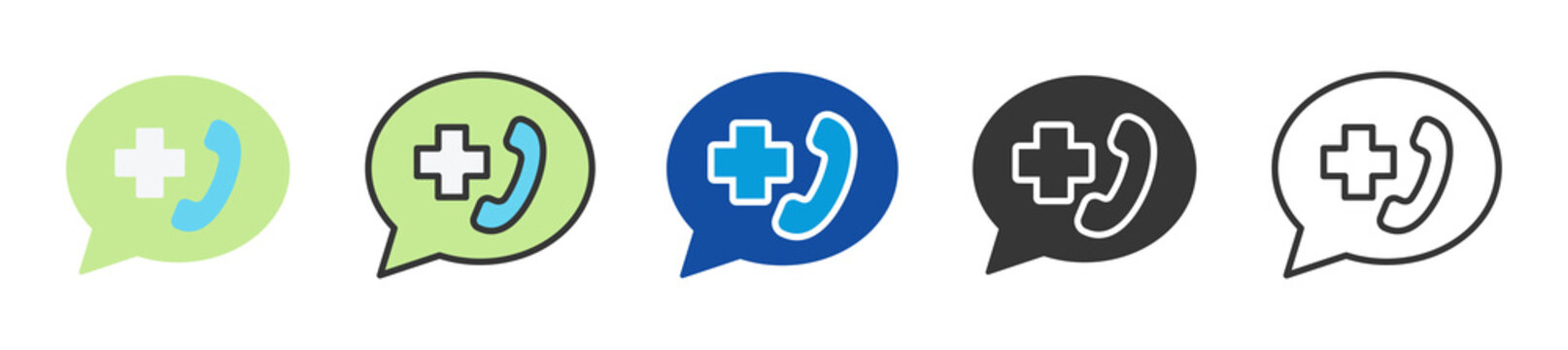 telehealth apps icon set multi style various collection