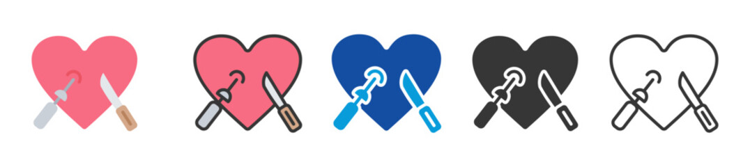 minimally invasive surgery icon set multi style various collection