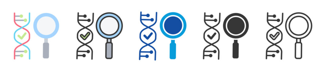 dna testing icon set multi style various collection