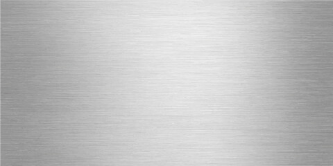 Brushed metallic texture background: a shiny silver aluminum surface pattern or sheet of stainless steel with a fine brushed texture and light reflection
