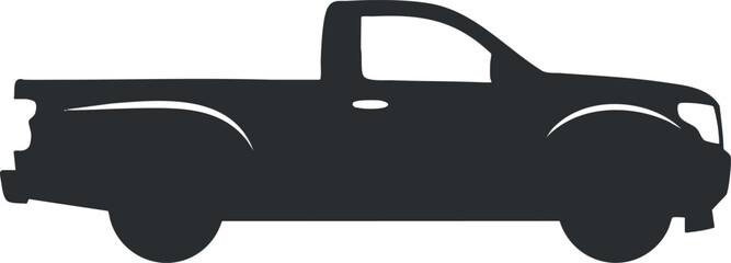 Silhouette vector illustration of a pickup truck, ideal for automotive branding, design projects, and transportation concepts