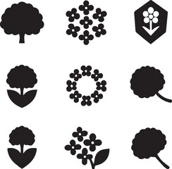 Hoa Cam Tu Cau i Silhouette Icon Set.eps