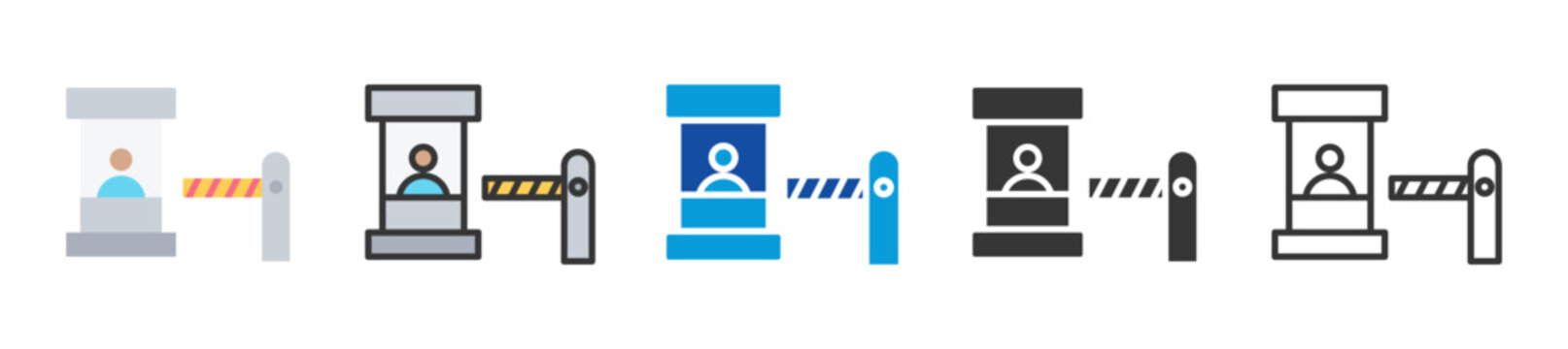 border control icon set multi style various collection