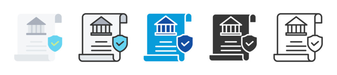 security policy icon set multi style various collection