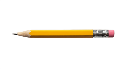 Close-up of a wooden pencil with eraser dust scattered on a clean white background, isolated studio shot highlighting realistic textures, school supplies, writing tools, and back-to-school concept