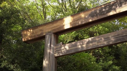 The Corner of a Shintoism Torii Gates of Atsuta Jingu Temple in Nagoya, Japan