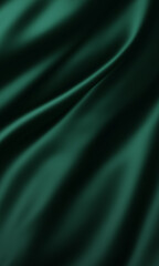 Luxury dark green fabric background with copy space 3d render