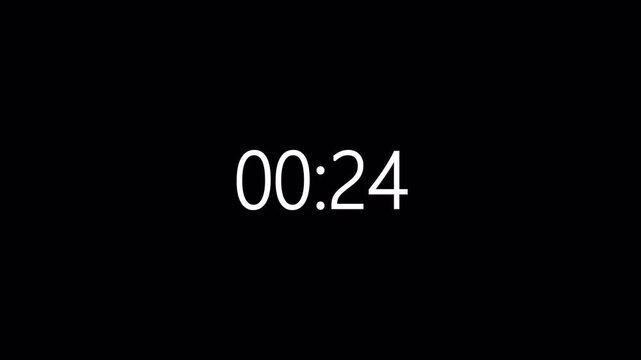 30 Sec Countdown Timer Animation Pack from 30 to 0 with Alpha Channel - Transparent Overlay Countdown Clock Video, High-Quality Motion Graphics Timer Animation Concept