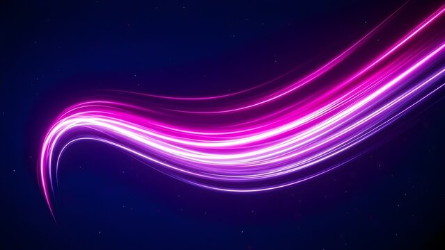 Abstract pink and purple light trails on dark - Powered by Adobe