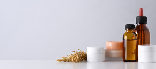 Arrangement of skincare products
