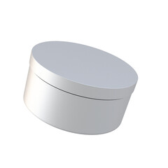 3D Render a white container with a lid on a white surface