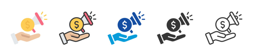 sponsor icon set multi style various collection