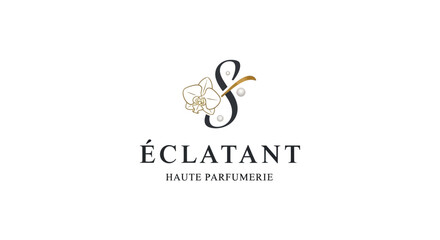 Eclatant haute parfumerie logo with elegant design and floral elements