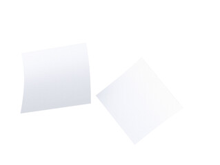 3D Render a pair of white square mirrors sitting on top of a white surface
